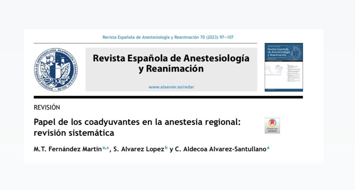 Revista Española de Anestesiología y Reanimación tweet media