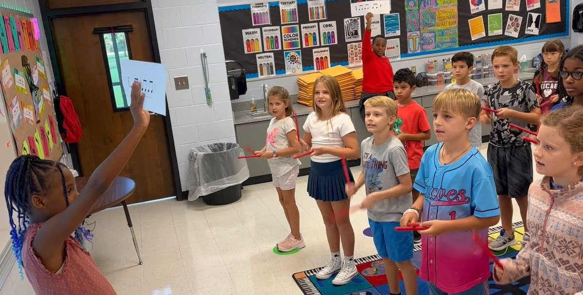Ms. Carr's 4th grade students are learning to read and perform rhythm patterns in music class. It takes a lot of concentration and strong reading skills.#lwesgators #EveryChildReads <a href="/FultonZone7/">Dr. Crumbley</a> <a href="/lwesprincipal/">Julie Morris</a> #fcsmusic