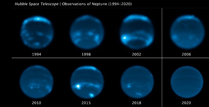 _APihuDubey's tweet photo. All of Neptune's clouds have mysteriously disappeared, and the sun may be to blame.
The clouds on Neptune is frozen methane. But why have the clouds gone and how the sun to blame?
#Neptune #science
Can anyone explain? https://t.co/C3Fn7jtNHo