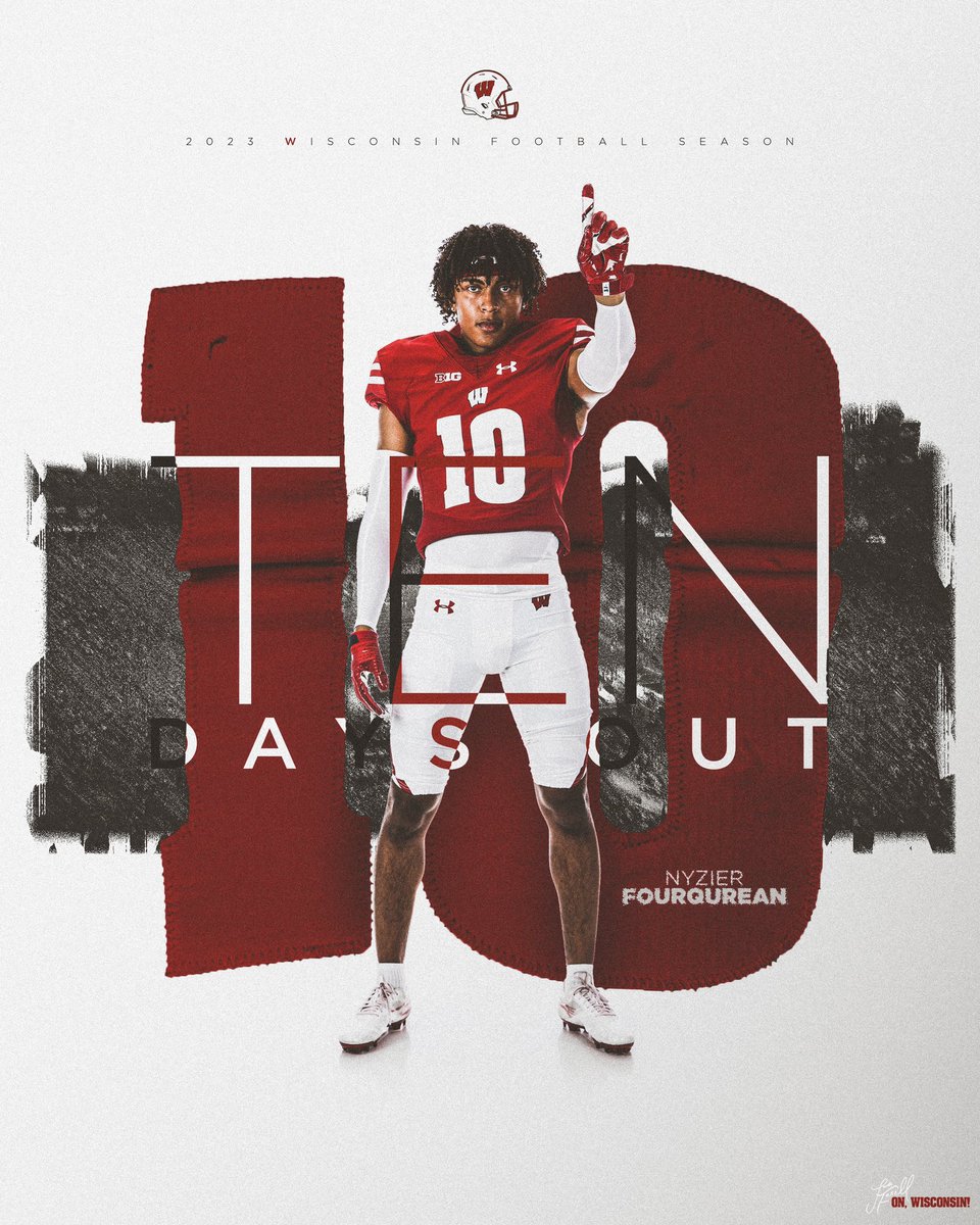 1️⃣0️⃣ days ‘til kickoff 👀

#OnWisconsin | <a href="/nyzier2/">Nyzier Fourqurean</a>