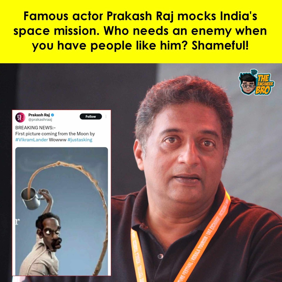 KrupeshKulabkar's tweet photo. What a SHAME!! 
#प्रकाश_राज_गद्दार_है https://t.co/70Rf6FS36l