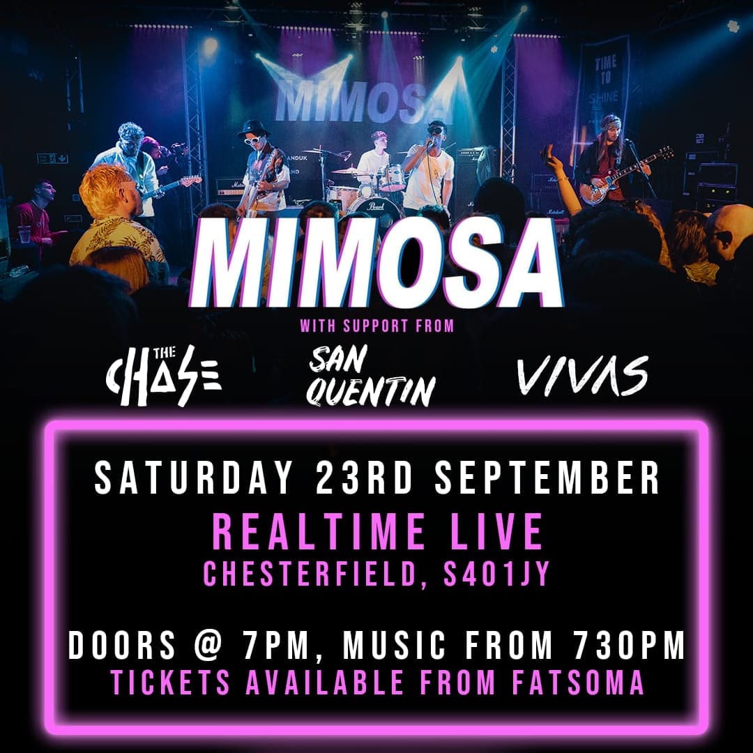 Just a month away now till this insane line up in Chesterfield! Cant wait to see you all there, those who came to the last real time live gig know whats good! Still tickets remaining get at the link in the bio🎫👊
@officialthechase 
@Sanquentin
@VivasBandUK