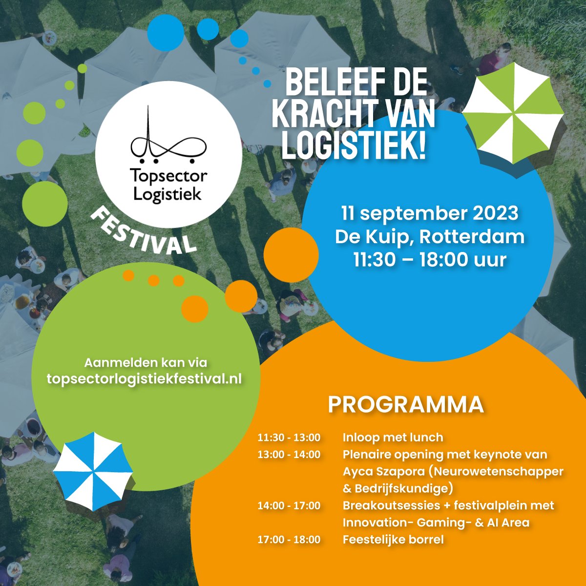 🎪 Nog maar 3 weken en dan staat het Topsector Logistiek Festival voor de deur! Op maandag 11 september 2023 nemen we je mee langs verschillende innovaties, praktische toepassingen en ontwikkelingen in de #logistieke sector.  topsectorlogistiekfestival.nl