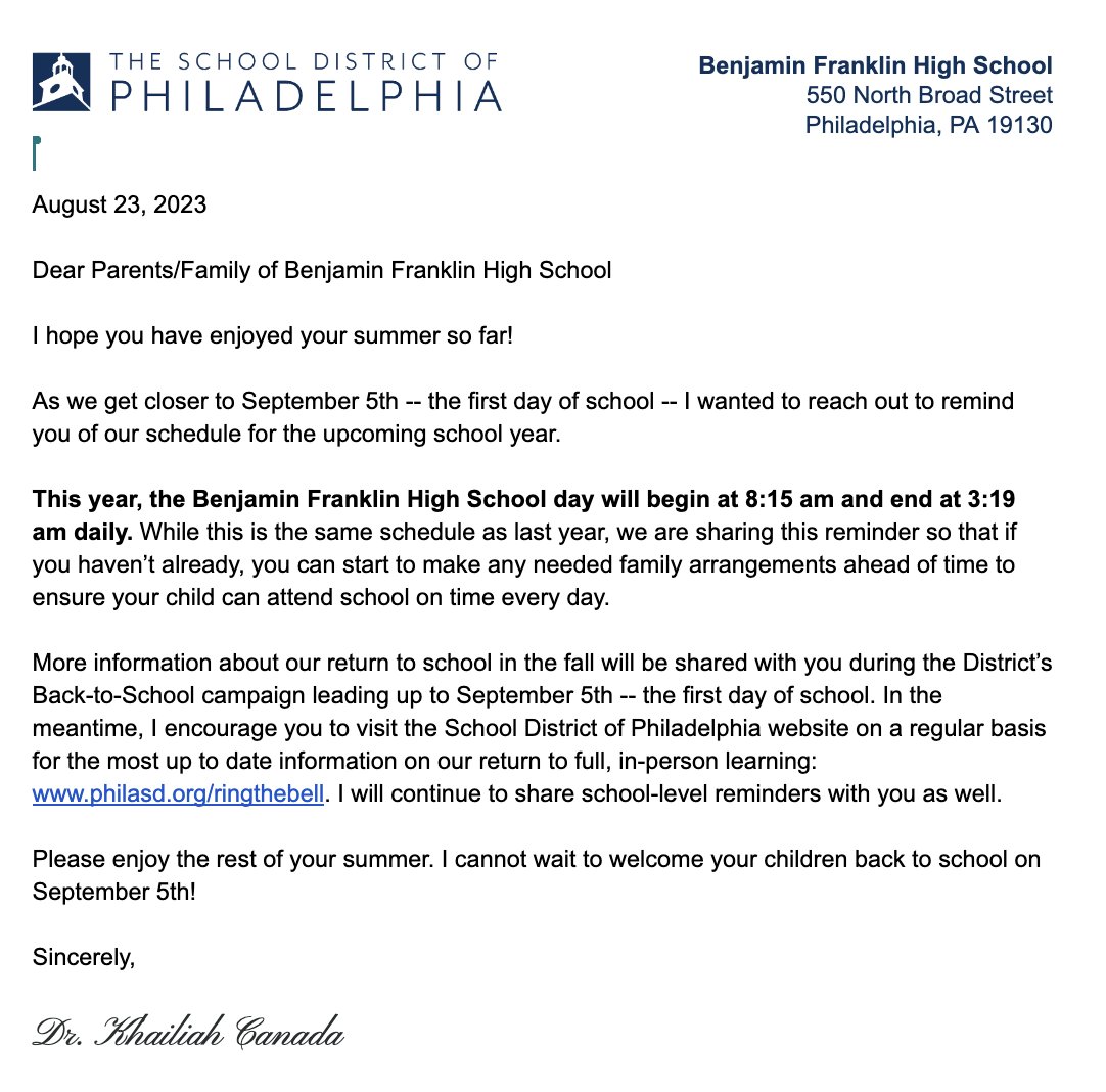 BFHSNews's tweet photo. School begins September 5th--we can't wait to see you Franklin Family! https://t.co/MfD4l30FHe