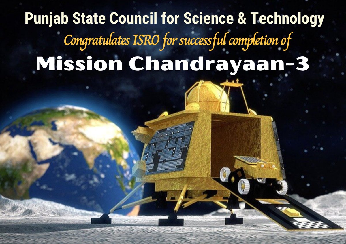 PSCST_GoP's tweet photo. Congratulations to our country's #SpaceScientists & @isro for achieving the historical feat of soft landing of #Vikram lander on the south pole of lunar surface. A big stride in Space journey! @meet_hayer @trahul1976 @JKAroraEDPSCST @PunjabGovtIndia @KSBathPSCST https://t.co/RSOsnqcLjQ