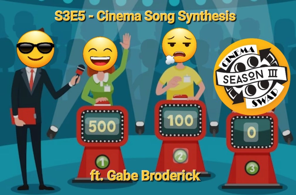 CinemaSwap's tweet photo. New episode! We're joined by @TheImpeccableG for a movie &amp; song title mash up riddle game show (say that 5 times fast). Let us know if you got the answers faster than our contestants did! https://t.co/77LHDLbP76