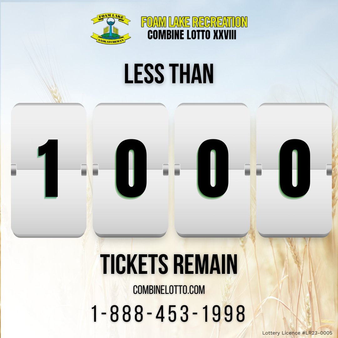 foamlakelotto's tweet photo. The clock is ticking with just three days left. We're sprinting toward a sold-out event. Be a part of the winning! π
Call 1-888-453-1998 now and get yours before they vanish!
#FoamLakeCombineLotto #TicketSalesUpdate #SupportLocal #DreamBigWinBig #Community #saskatchewanlotto https://t.co/Svo4yWaxKl