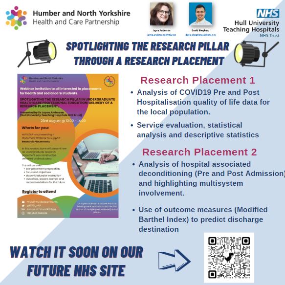 LEAP_HNY's tweet photo. 🌟We have been exploring student #research placements today with @Anderson10Jayne and David Shepherd! A fantastic webinar about how students can achieve all 4 Professional Practice Pillars 🎉and how @HullHospitals created new, sustainable practice-based learning environments!🌟 https://t.co/nyoglTQ9gk
