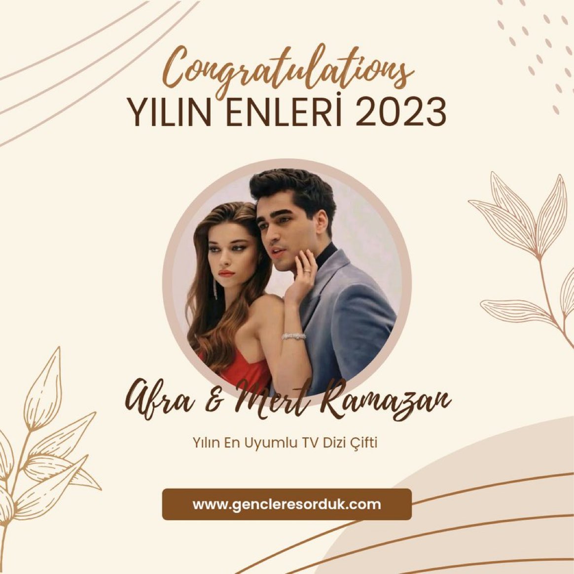 ¡Bravo! 👏🏻🥳🧿 

#AfraSaraçoğlu and #MertRamazanDemir with their characters Seyran & Ferit won the “Most Compatible TV Series Couple of the Year” award at #GençlereSordukYılınEnleri this year.

We’re going to keep breaking it this new season #YalıÇapkını #SeyFer 🙌🏻🤟🏻😎❤️‍🔥