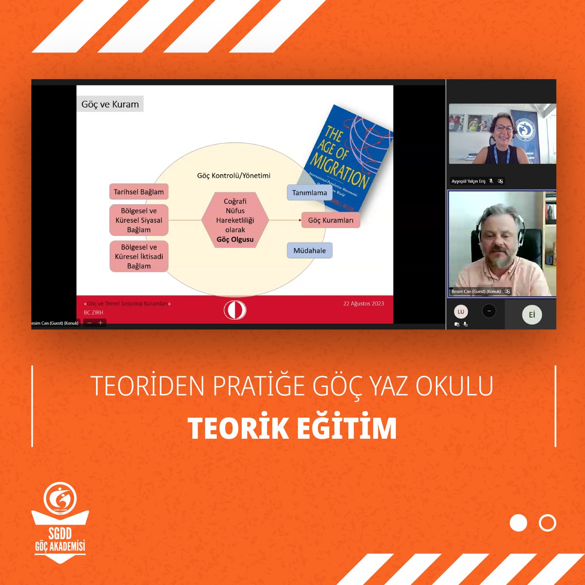 SgddAkademi's tweet photo. SGDD Göç Akademisi'nin bu yıl üçüncüsünü düzenlediği Teoriden Pratiğe Göç Yaz Okulu’nun ilk aşaması olan “Teorik Eğitim” tamamlandı.

Alanında uzman eğitmenler, kapsayıcı bir içeriğe sahip olan bu eğitimde göçe dair konuları detaylı bir şekilde ele aldı. https://t.co/1O1fxLfyXO