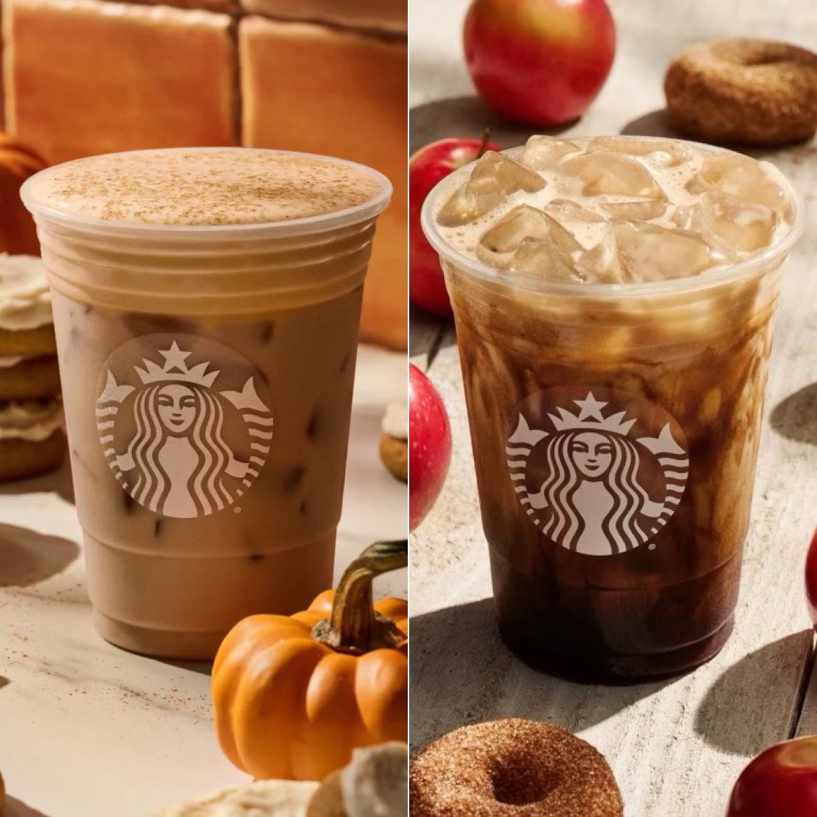 PopCrave's tweet photo. NEW Starbucks items joining the fall menu, available Thursday, August 24: 

• Iced Pumpkin Cream Chai Tea Latte
• Iced Apple Crisp Oatmilk Shaken Espresso
• Baked Apple Croissant https://t.co/VaEPrq7gHH