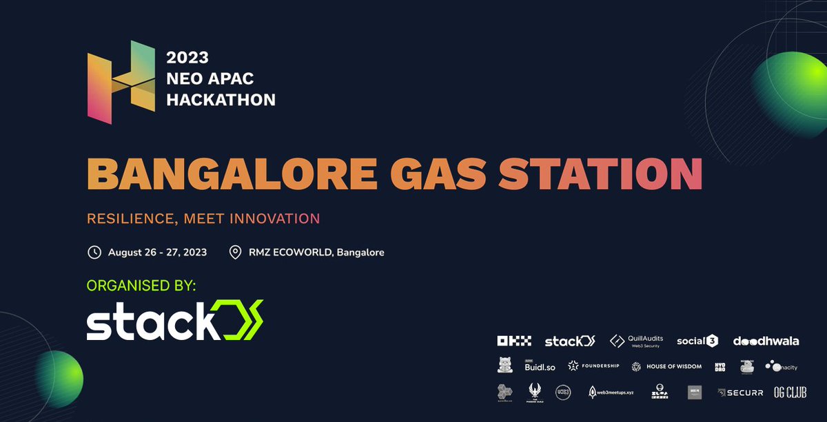 StackAI_xyz's tweet photo. 🚨 Hackathon Alert 🚨

@Neo_Blockchain & StackOS brings you Bangalore GAS Station in partnership with many top industry players. 

🔗Register now: https://t.co/MDj7FEPOwU
💰$12,000 + $1,000,000 Grant Pool
🗓️August 26 - 27
🛫Exclusive Invitation & Travel grants to the Hong Kong Finale for Top 2 teams