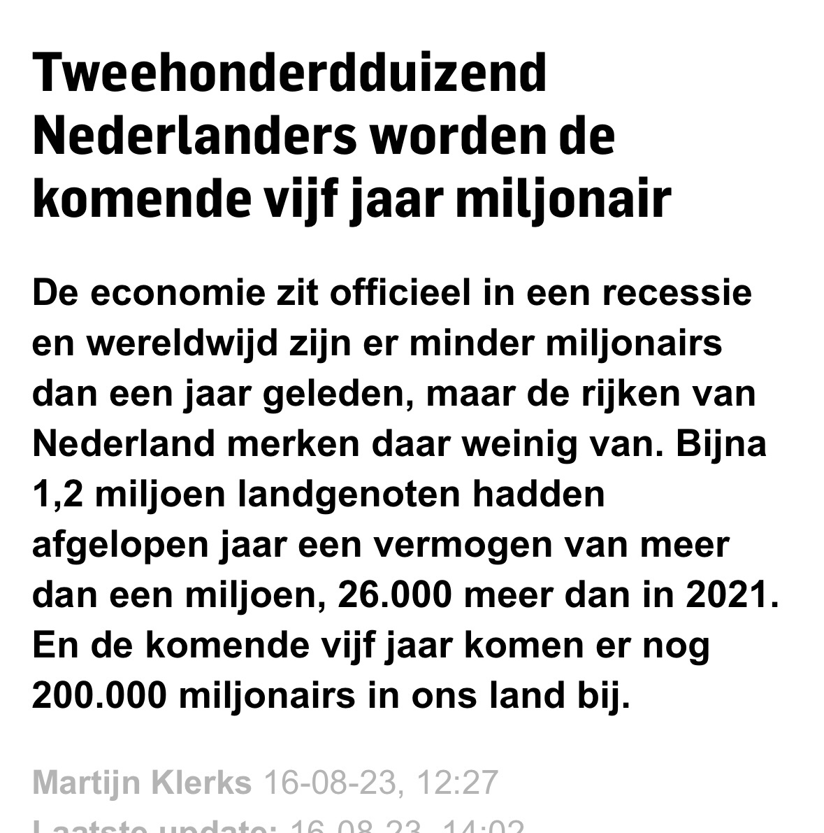 Nederland heeft 1,2 miljoen miljonairs. Daarvan heeft 99% minder hard gewerkt dan Timmermans. En zeker niet voor de publieke zaak. Als ze er überhaupt al voor heb gewerkt. Heb je prioriteiten nou eens op orde, Nederlandje.