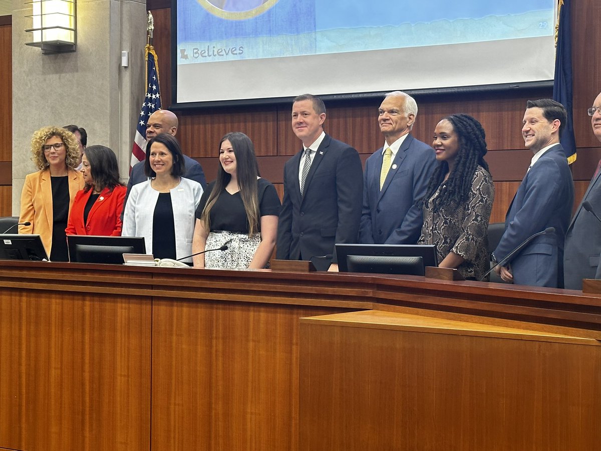 BESE recognizing the 2023-2024 State New Teacher of the Year. Congratulations to Ms Phoenix Leblanc teacher at Albany Middle School Livingston Parish