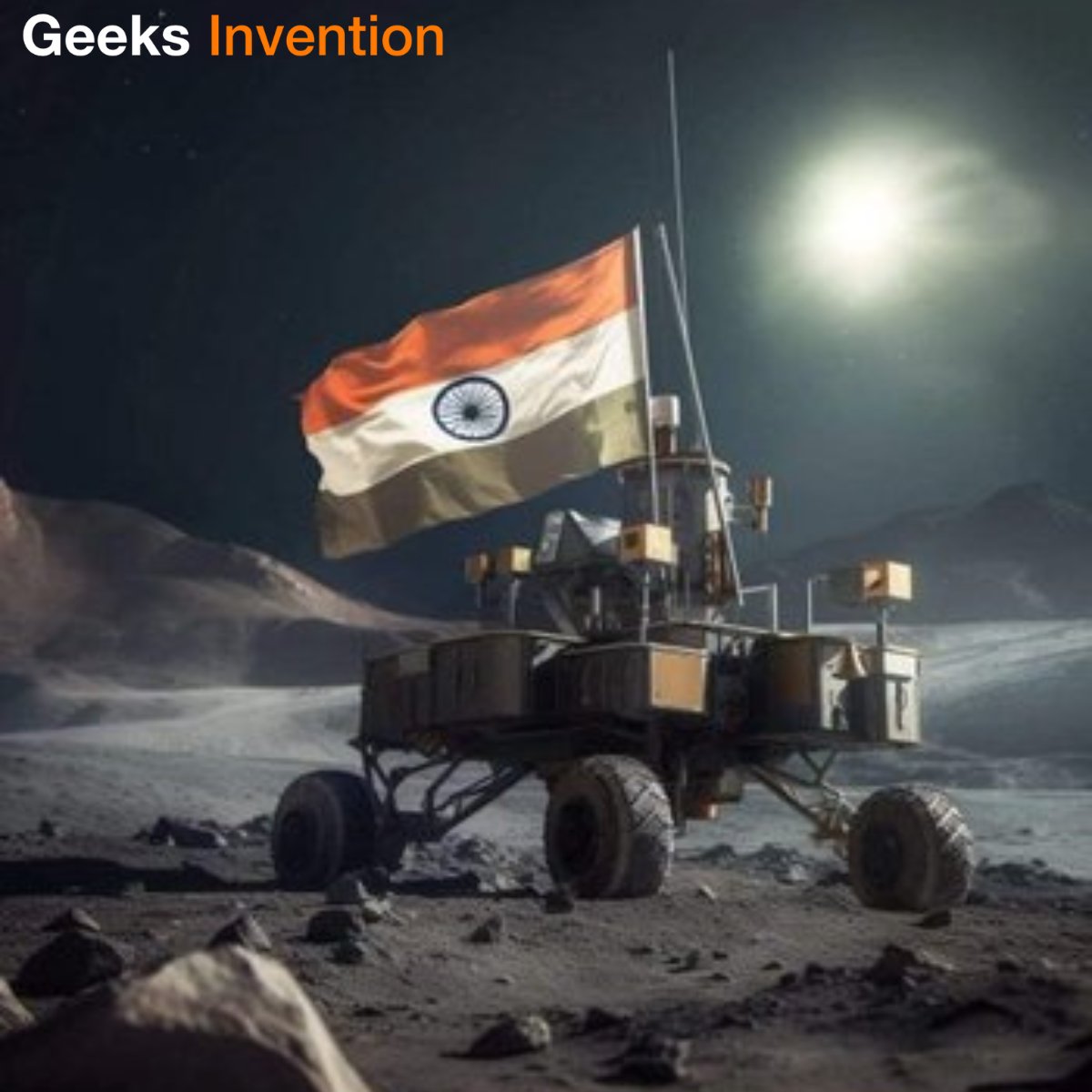 Congratulations to ISRO on landing on the Moon! 🌕 Inspired by their incredible achievement, at Geeks Invention, we're reaching for the stars in our own domain. Here's to innovation that knows no bounds! 🚀🇮🇳 #Chandrayaan3 #GeeksInvention