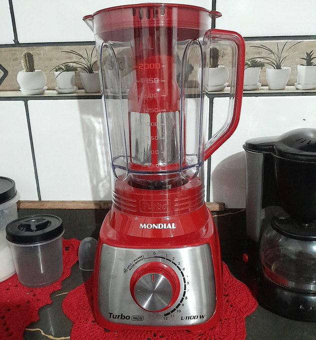 Liquidificador Turbo, Mondial, Vermelho/Inox, 1100W, 220V – L-1100 RI