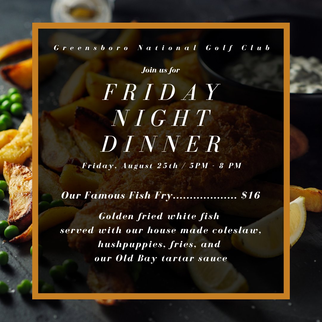 greensborogc's tweet photo. Join us for our Famous Fish Fry this Friday from 5-8pm!🐟 https://t.co/SM7egsrwCT