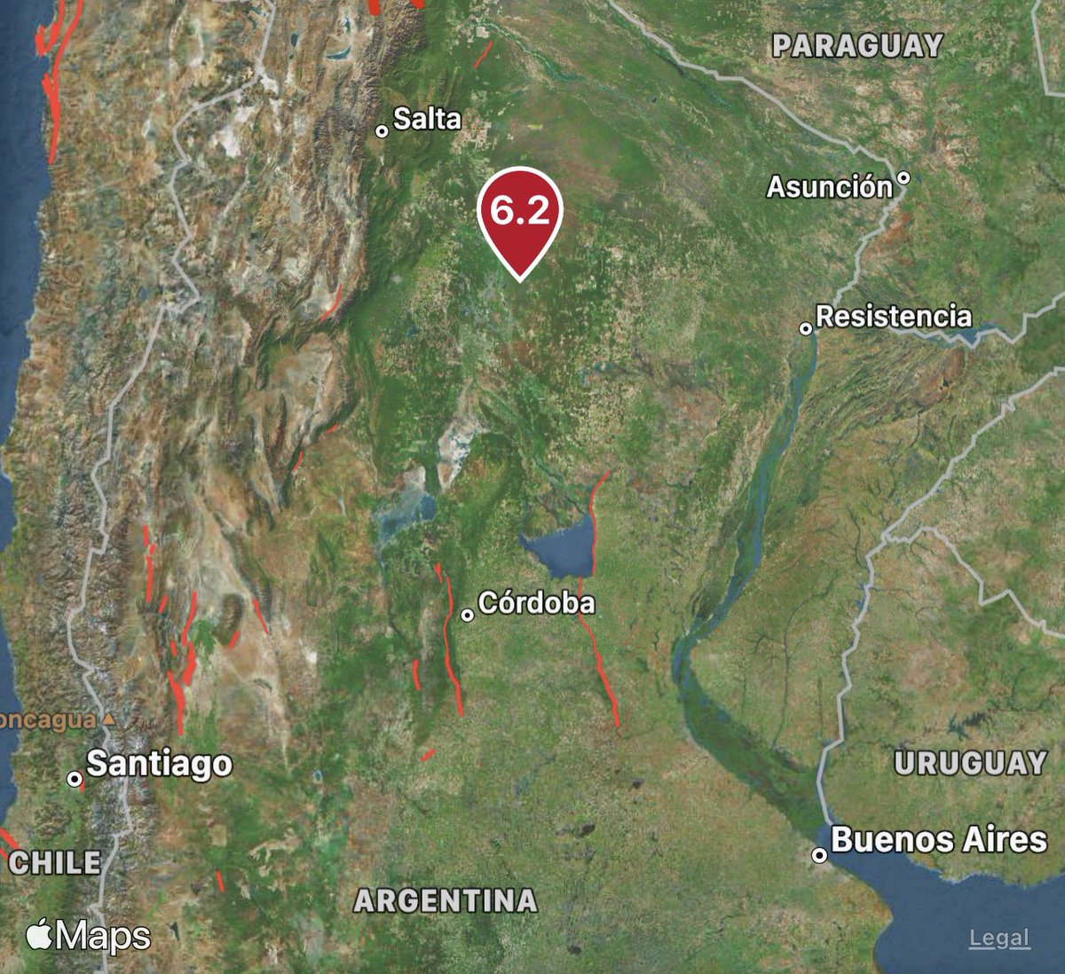 #BreakingNews 
A massive 6.2 magnitude earthquake has struck Argentina, centered in the City of El Hoyo.

This is Developing. 

📍#ElHoyo #Argentina