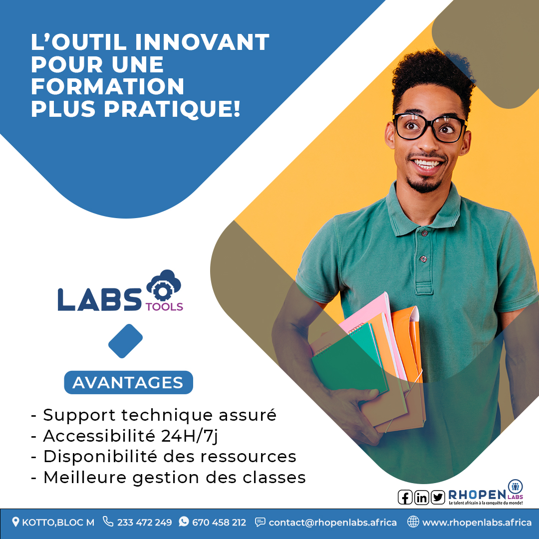 RhopenLabs's tweet image. #Labstools est plus qu'une plateforme, c'est une expérience immersive qui vous plonge dans le monde réel de l'entreprise.

𝐏𝐋𝐔𝐒 𝐃’𝐈𝐍𝐅𝐎𝐑𝐌𝐀𝐓𝐈𝐎𝐍𝐒:
☎ +237 670 458 212
☎ +237 696 560 854
☎ +237 233 472 249
#Rhopenlabs #etudiants  #Cameroun #Douala  #formation