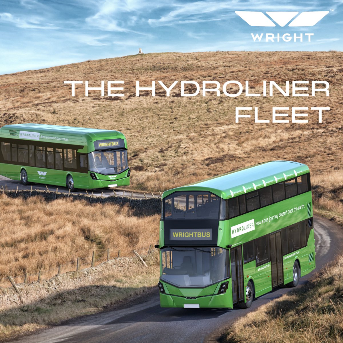 Wright_bus's tweet photo. The @Wright_bus Hydroliner Fleet – Now a bus journey doesn’t cost the earth with The StreetDeck Hydroliner and the new GB Kite Hydroliner 
 
Find out more: https://t.co/72myH8nuVC

#Wrightbus #DrivingaGreenerFuture #Hydrogen #HydrogenBus #DoubleDeckerBus #SingleDeckBus https://t.co/W2hwRz7oTP