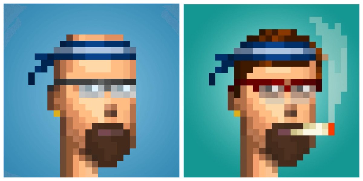 smokes9979's tweet photo. Last one I swear, but seriously the trait studio from #punks2023 is soooooo much fun! Meet Charlie. Weekend Warrior and Pickleball champ. #modifiedpunks https://t.co/qepLwp18l5