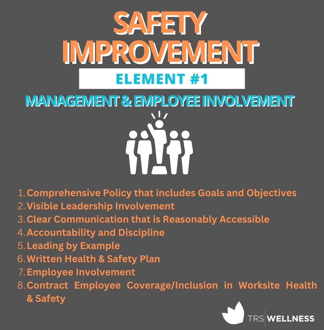 TRSWellness's tweet photo. Before ANTHING can improve, leadership has to "buy in" through their involvement, investment and initiatives.⁠
⁠
Keep following along as we dive into Element #2 tomorrow! ⁠
⁠
#safetyfirst #safety #osha #vpp #safetyimprovement #ergonomics #safetymanual #trswellness https://t.co/LalBywvoF8