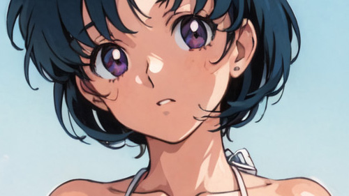 新しく水野亜美（セーラーマーキュリー）の水着イラストをBlogと