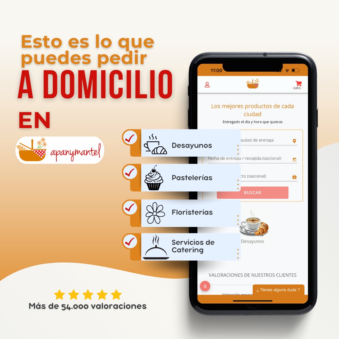 Descarga nuestra app y accede a los mejores productos y servicios de tu ciudad 📲  Disponible para iOS y Android 

#desayunosadomicilio #cateringespaña  #empresasdecatering #pasteleriaespaña #pasteleriaartesanal #floresadomicilio #apanymantel #españa #madrid #barcelona