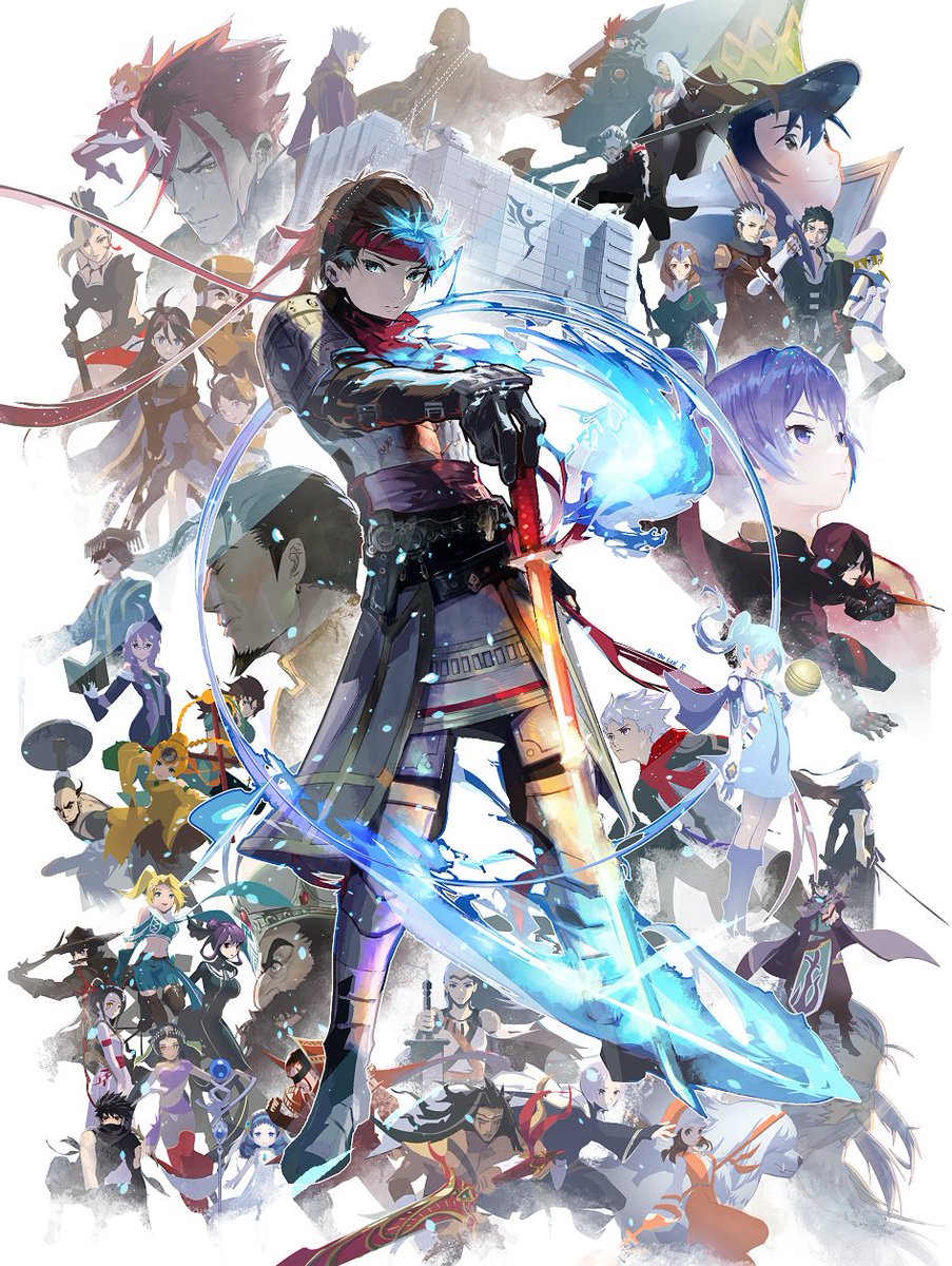 multiple boys weapon multiple girls 6+boys sword 6+girls armor  illustration images