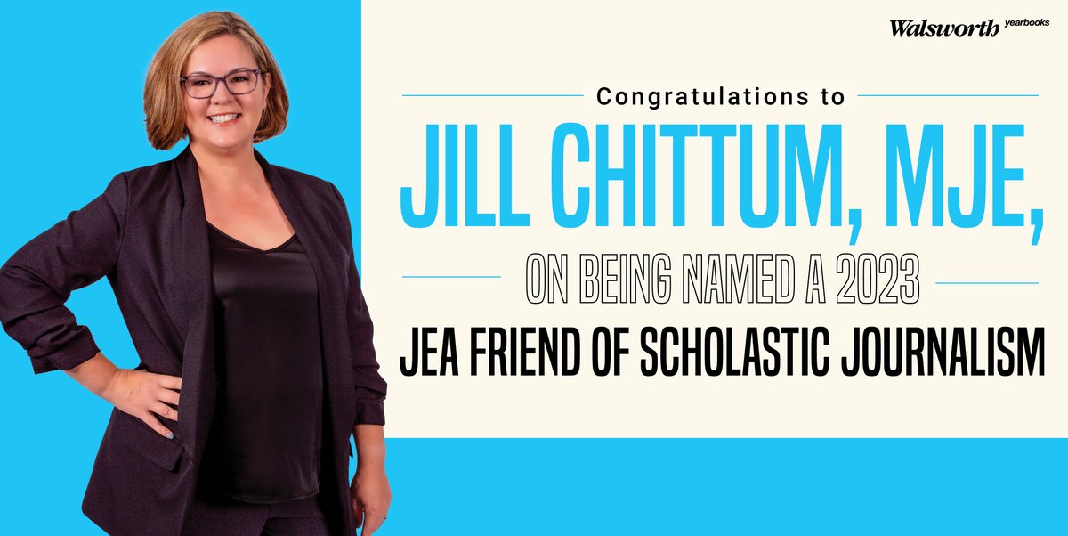 yearbookforever's tweet photo. Walsworth Yearbooks Sales Representative, Jill Chittum, MJE, was named a JEA Friend of Scholastic Journalism! Learn more about her contributions in our latest blog at https://t.co/RXF70s7zb0. #Walsworth #Yearbooks https://t.co/5P5SVlF6EP