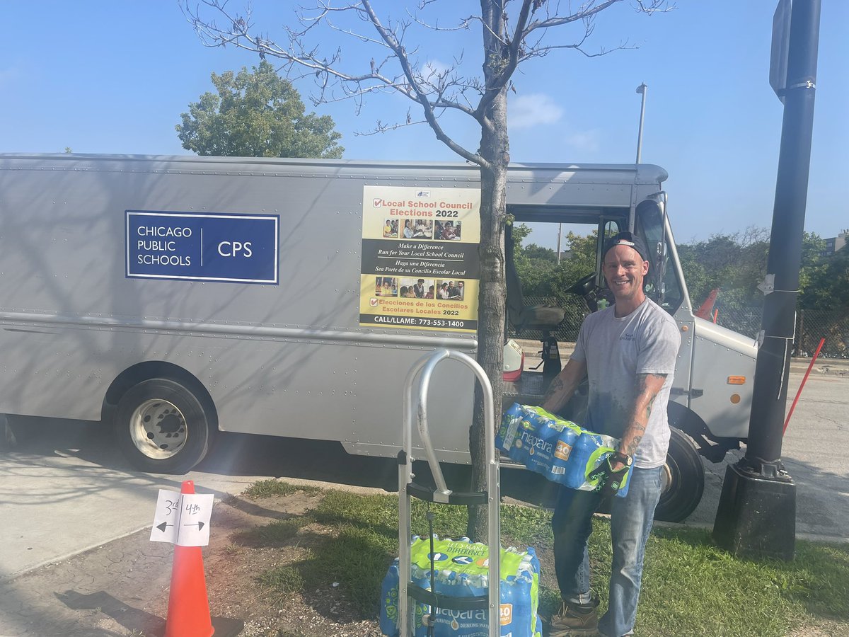 CPS is simply the best! We appreciate the bottled water for our students. Thank you Sean for delivering them to our school.  <a href="/PedroCPSCEO/">Pedro Martinez</a> <a href="/CPSCEdoBogdana/">Bogdana Chkoumbova</a> <a href="/CPSNetwork6/">CPS Network 6</a>  <a href="/ChiPubSchools/">CPS - Chicago Public Schools</a>