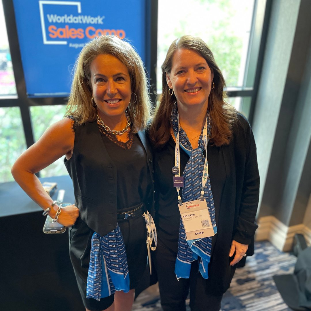 WorldatWork's tweet image. The #salescompensation discussion is still going strong here in the booth at @WorldatWork #SalesComp23! The best place to meet, network and learn from sales comp and operations experts!