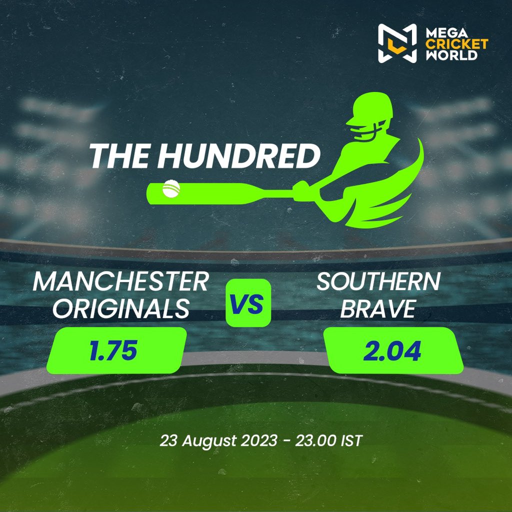 Manchester Originals Vs Southern Brave – Who's Your Pick for Today's Hundred Match?

mcwlnk.co/u0b0 

 #TheHundreds #ManchesterOriginals #SouthernBrave #Cricket #CricketMatch #Cricket #OnlineBetting #OnlineCasino #MegaCricketWorld