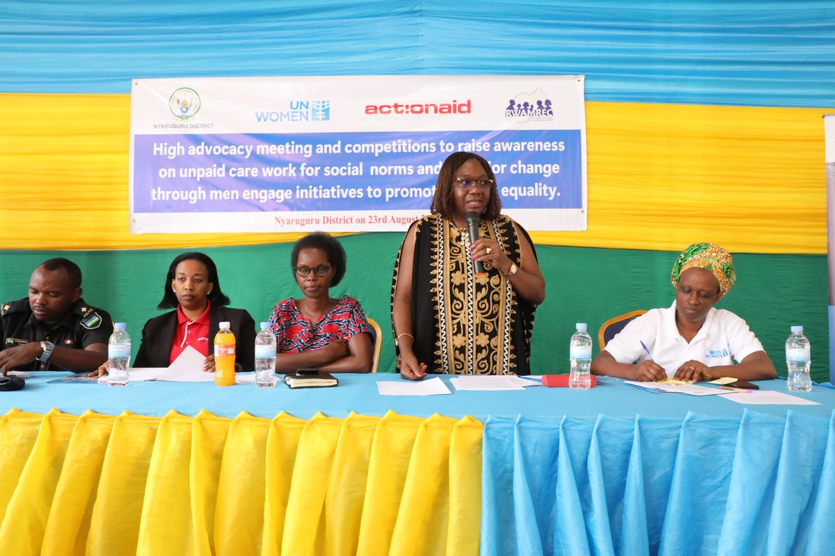 NyaruguruDistr's tweet photo. #Today, @NyaruguruDistr together @unwomenRwanda with @actionaidrwanda @rwamrec have convened key actors from #Nyaruguru for a high advocacy meeting to raise awareness on unpaid care works & explore strategies to transform social norms & #MenEngagement for #GenderEquality https://t.co/5sRM2xyGlL