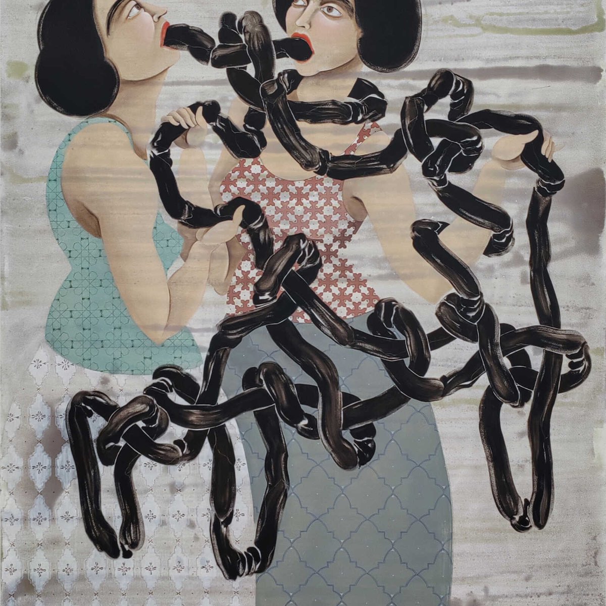 artistsofcolour's tweet photo. FEEDING ON ENTANGLEMENTS, Hayv Kahraman, 2022 https://t.co/9OGSrsQMym