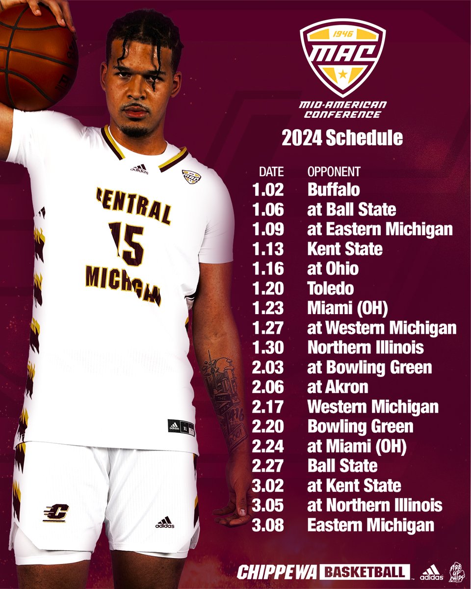 🏀🗓️ <a href="/CMUMensBBall/">CMU Men's Basketball</a> announces 2⃣0⃣2⃣3⃣-2⃣4⃣ <a href="/MACSports/">MACtion</a> league schedule....

📰 cmuchippewas.com/news/2023/8/23…

🗓️ cmuchippewas.com/sports/mens-ba…

#FireUpChips 🔥🆙🏀