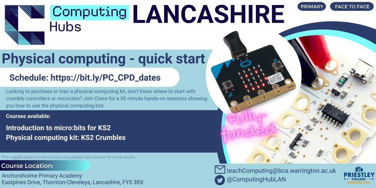 🌟 Explore the exciting world of Physical Computing in Blackpool! 🚀 Join our hands-on courses and learn how to bring your creative tech ideas to life. Don't miss out! Register now: buff.ly/3P5wysg Check out the link for more details on CPD.