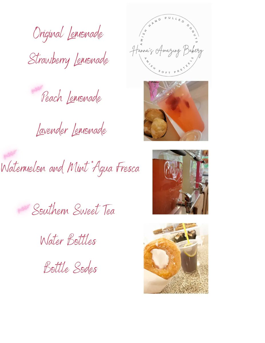 TownClevelandNC's tweet photo. This Saturday we will have Hanna's Amazing Bakery at our #AlwaysOriginal Dancing on Depot Street concert! Below is her menu that she will have at the concert.  Be sure to come out and support this local vendor from #ClevelandNC! The concert will start at 6:30pm. https://t.co/QDBDwxrzfO