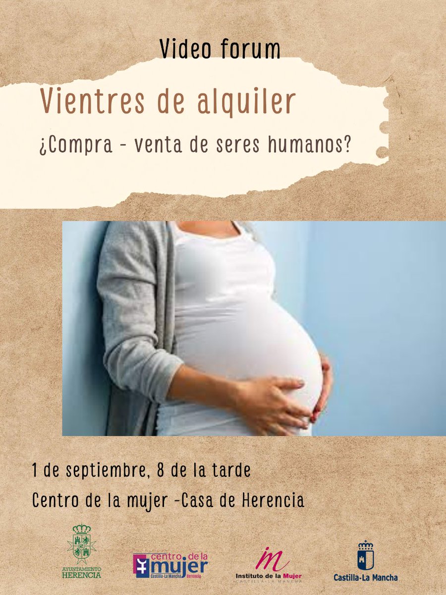 AytoHerencia's tweet photo. 🆕 El Ayuntamiento, a través del Centro de la Mujer, llevará a cabo un Videoforum para sensibilizar contra los vientres de alquiler, otra forma de violencia machista que sufren mujeres que presentan en su gran mayoría vulnerabilidad económica. https://t.co/2TziuGYO6M