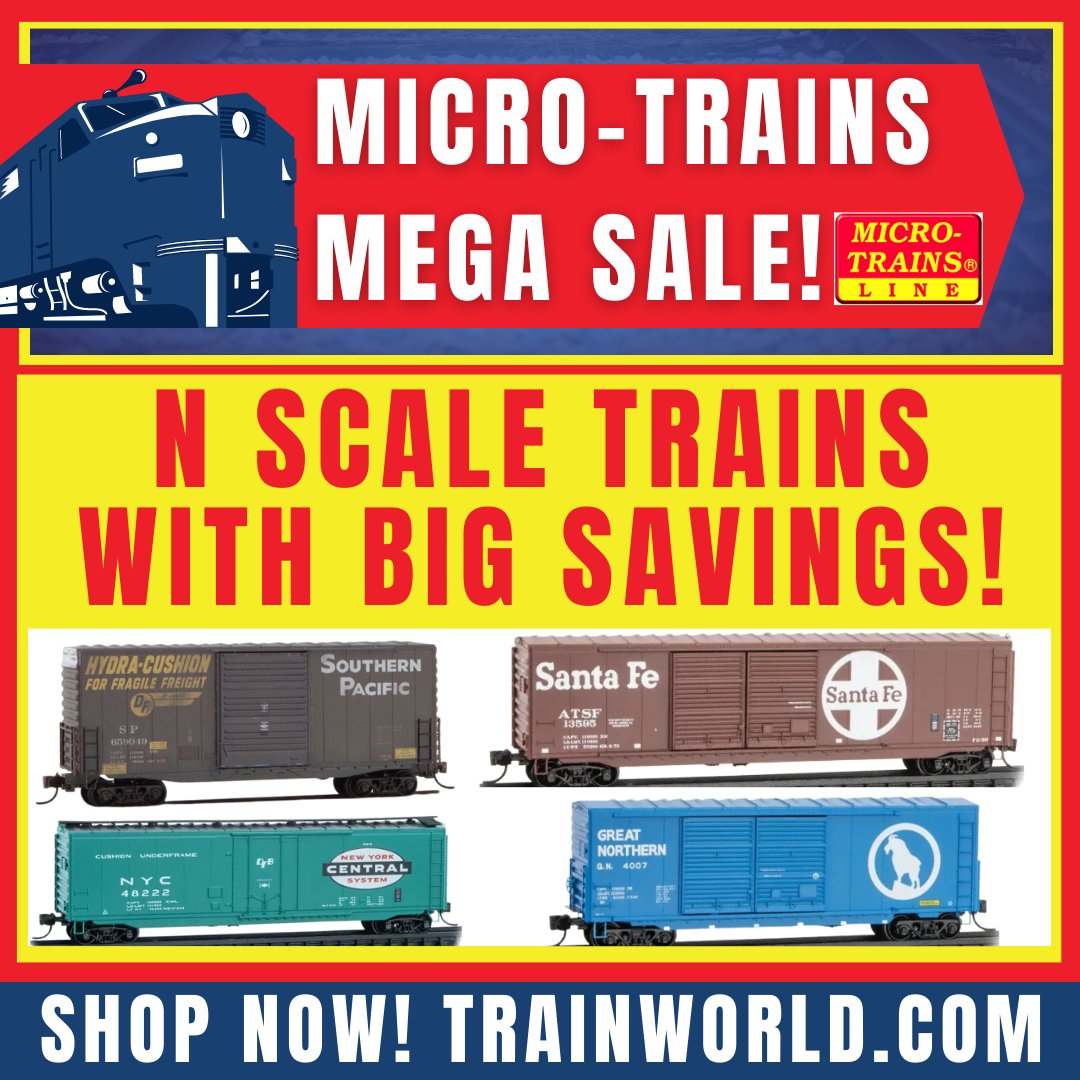 Trainworld's tweet photo. We have some great deals on Micro Trains Lines 🙌 We’ve slashed prices on select items ⚡️Hurry over to https://t.co/9SJAjBibDi and score some serious savings! 🚂

#trainworld #trainland #modeltrains #trains #modeltrain #microtrainsline #modeltrainhobby https://t.co/cYktJVgC4c