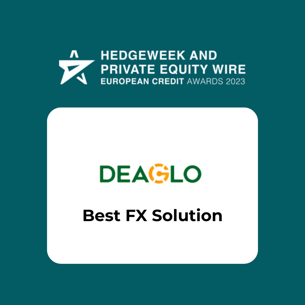 🏆 We are thrilled to announce that @Deaglo1 has been recognized as a top FX Service Provider for the prestigious 2023 HedgeWeek and Private Equity Week Awards! 🌟 bit.ly/3QQJcMZ

#FX #Hedge #FXRiskManagement
