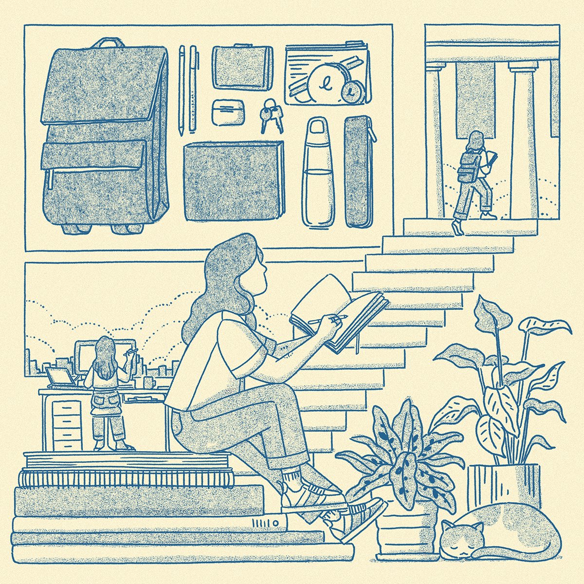 「Back to school  」|Christina Chung 鍾書寧のイラスト