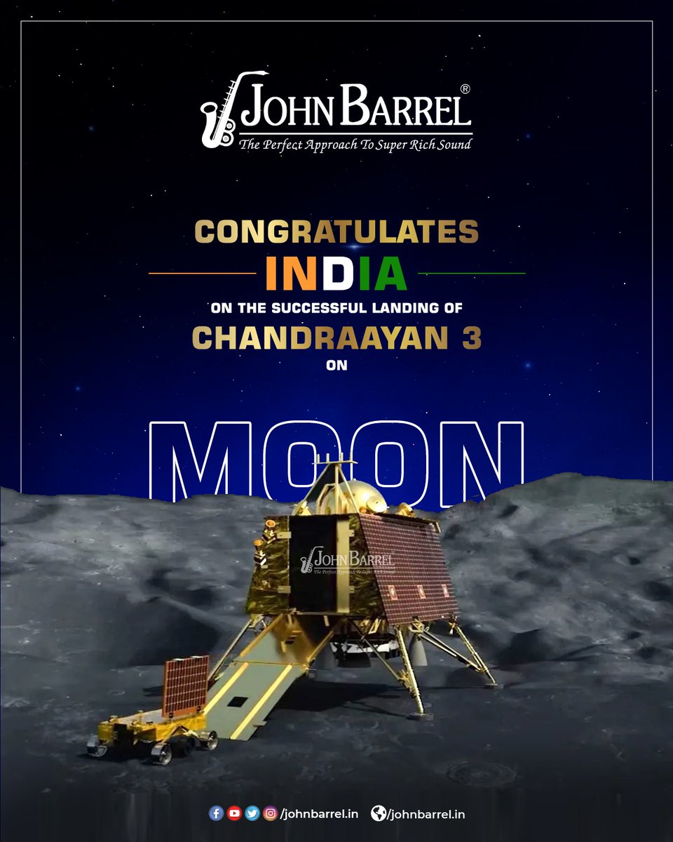 johnbarrel_in's tweet photo. Congratulations India on the successful landing of Chandraayan 3 on Moon 🌙

#chandraayan3 #isro #india #proudmoment https://t.co/itoN4wz8Wj