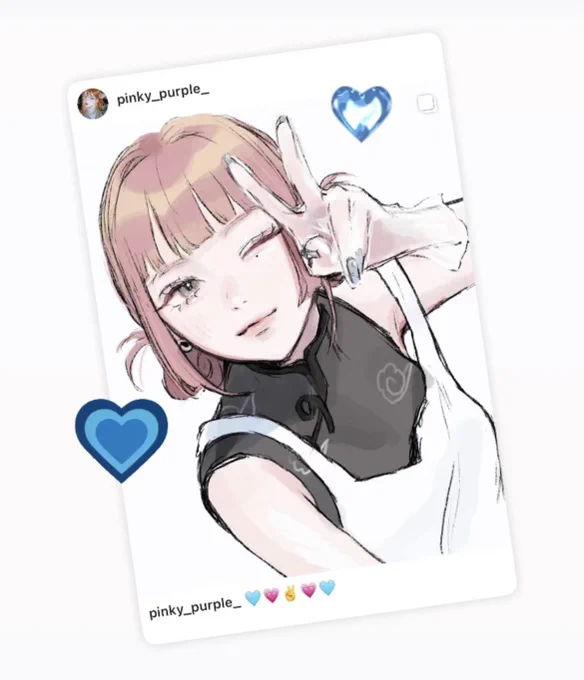 インスタのスクショだけどチェキっぽさがあって可愛い 