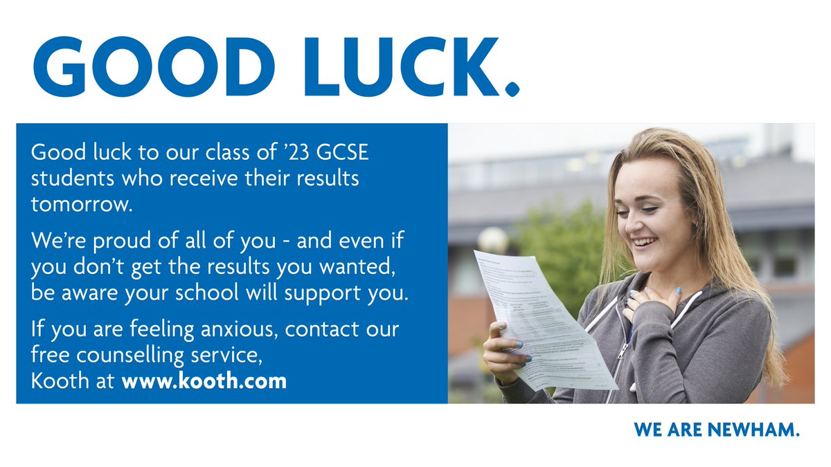 Good luck to our class of ’23 GCSE students receiving their results tomorrow!

We’re proud of all of you – and even if you don’t get the results you wanted, your school is here to support you. 

If you're feeling anxious, please visit👉orlo.uk/6lF05