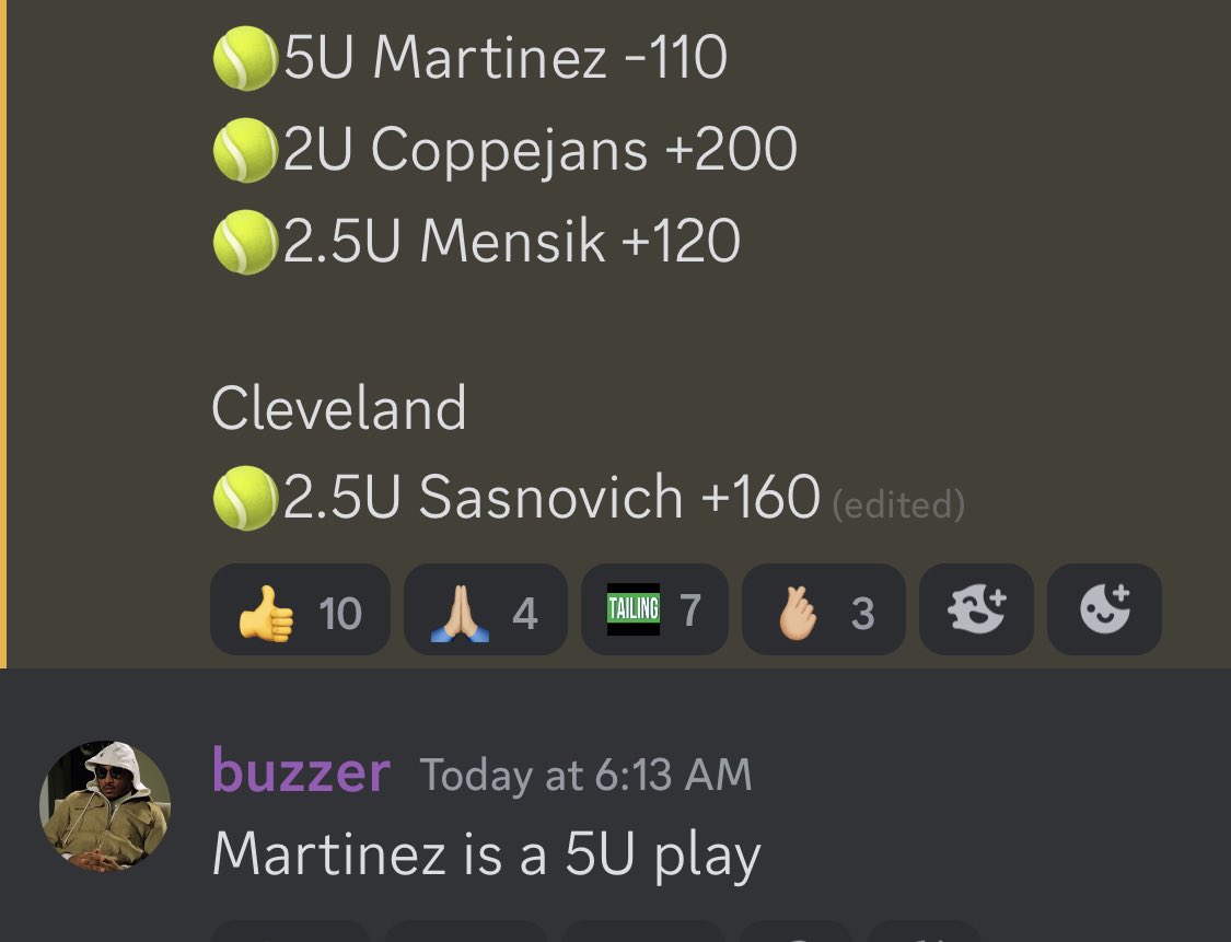 IMNOTACAPPER2's tweet photo. Part of the tennis play today posted in discord 🍀🍀🍀 link in the bio FREE TO JOIN! 🤝🏾 #GambingTwitter #GamblingX #sportsbettingpicks https://t.co/3yyFT8x8bQ