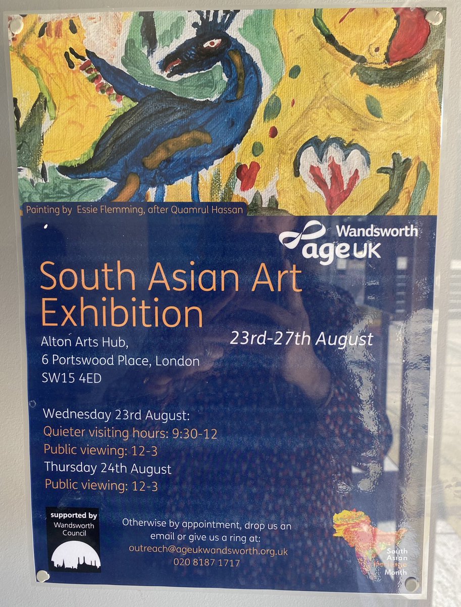 Fleur Anderson MP (@putneyfleur) on Twitter photo Loved seeing the South Asian Art Exhibition in Roehampton and even got to meet one of the artists, Razia Malik.
Head over to the Alton Arts Hub on Portswood Place between now and 27th August and celebrate South Asian Heritage Month.
<a href="/RoehamptonCWeek/">Roehampton Community Week</a> Loved seeing the South Asian Art Exhibition in Roehampton and even got to meet one of the artists, Razia Malik.
Head over to the Alton Arts Hub on Portswood Place between now and 27th August and celebrate South Asian Heritage Month.
<a href="/RoehamptonCWeek/">Roehampton Community Week</a>