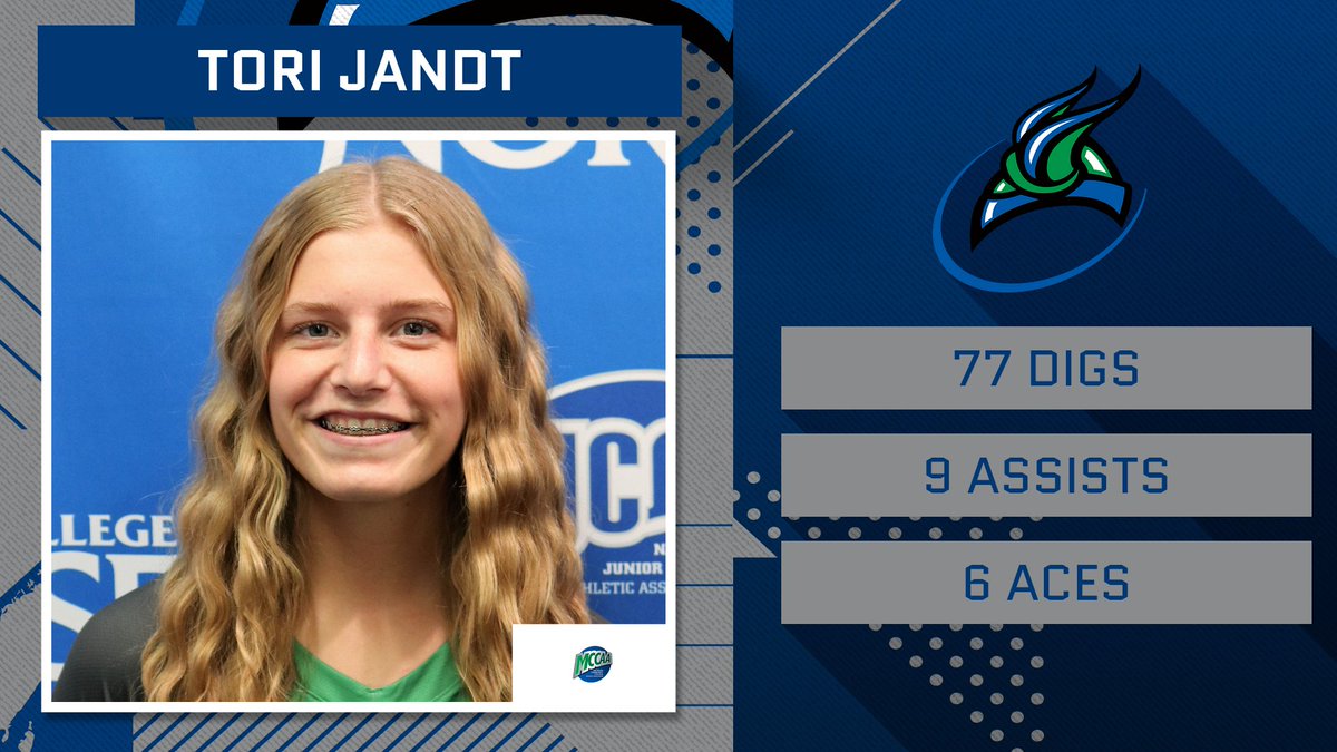 PLAYER OF THE WEEK MCCAA Volleyball Northern Conference Defensive Player of the Week Tori Jandt - @BayCollegeNorse