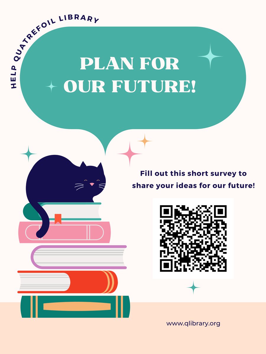Q_Library's tweet image. If you imagine Quatrefoil Library in five or ten years, what do you see?

Help shape our vision by filling out this short survey. You can also stop in this Saturday (8/26) from 11-1 to discuss at our monthly board office hours.

rj8laxnkgri.typeform.com/to/k0eHhqvp
