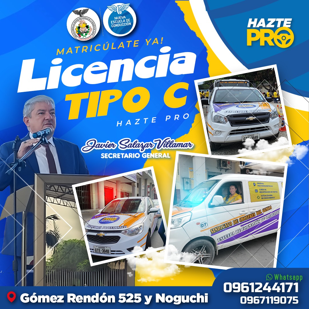 SindChofGuayas's tweet photo. #Matriculasabiertas #HaztePRO https://t.co/Sl4GiNrIuo